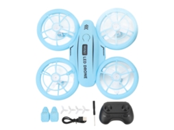 Drone Rc Pequeno Para Crianças Luzes Brilhantes Seguro Antichoque Operação Simples Mini Quadcopter Presente Azul