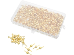 Conjunto Homoyoyo com 500 pinos de metal dourado de 8 mm com cabeça de cogumelo e duas hastes, incluindo caixa de armazenamento.