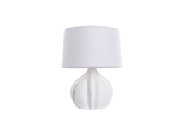 Abajur de Mesa em Linho Branco Dolomite, 40x40x51,5cm ALEXANDRA HOUSE LIVING