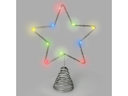 Grinalda Luzes de Natal Estrela para Árvore de Natal luz multicolor. 10 leds. uso interno protección ip20. 2 baterias aa