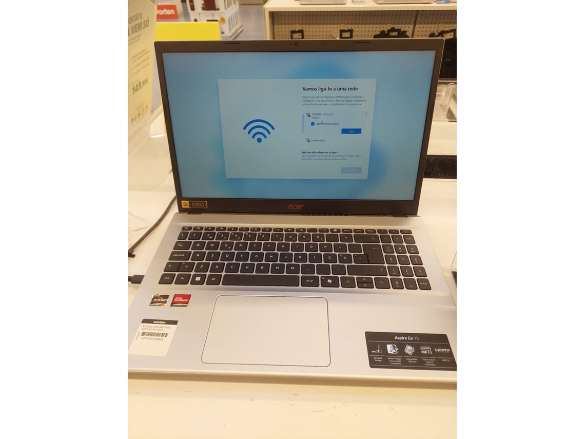 Bundle ACER Portátil Aspire GO 15 AG15-42P-R7YG (Outlet Grade A - 15.6'' - AMD Ryzen 7 5825U - RAM: 16 GB - 512 GB SSD - AMD Radeon Graphics) + Rato + Sleeve