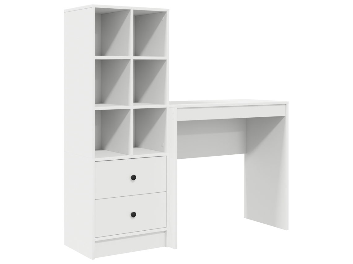 Conjunto 2 Escrivaninha De Escritório Vidaxl Branco Derivados De Madeira (125,5 X 40 X 127 Cm)