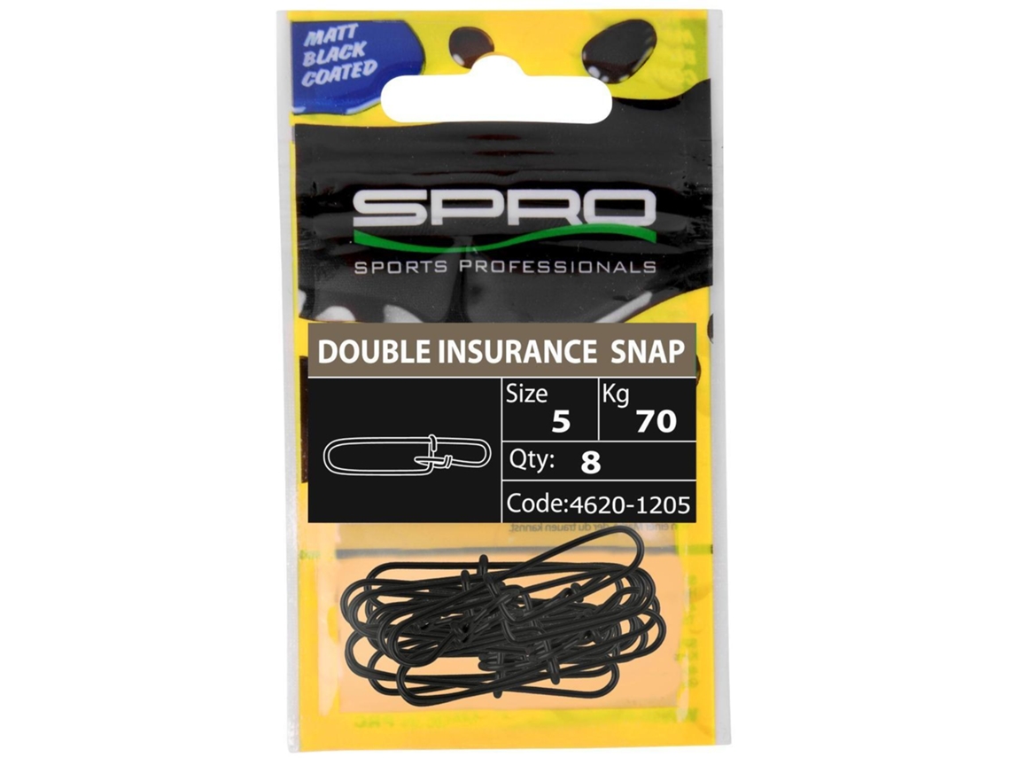 Embalagem de 10 Pacotes de 8 Agrafos SPRO Insurance Lock 70 kg
