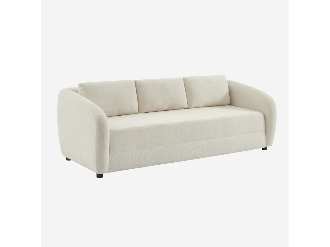 Sofá-cama Em Tecido Chenille, 3 Lugares, Branco