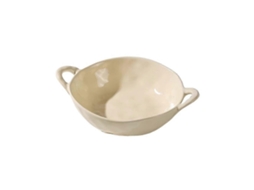 Tigela De Sopa De Cerâmica Com Duas Alças, Porcelana Creme, Própria Para Micro-ondas E Forno, Ideal Para Macarrão E Salada.