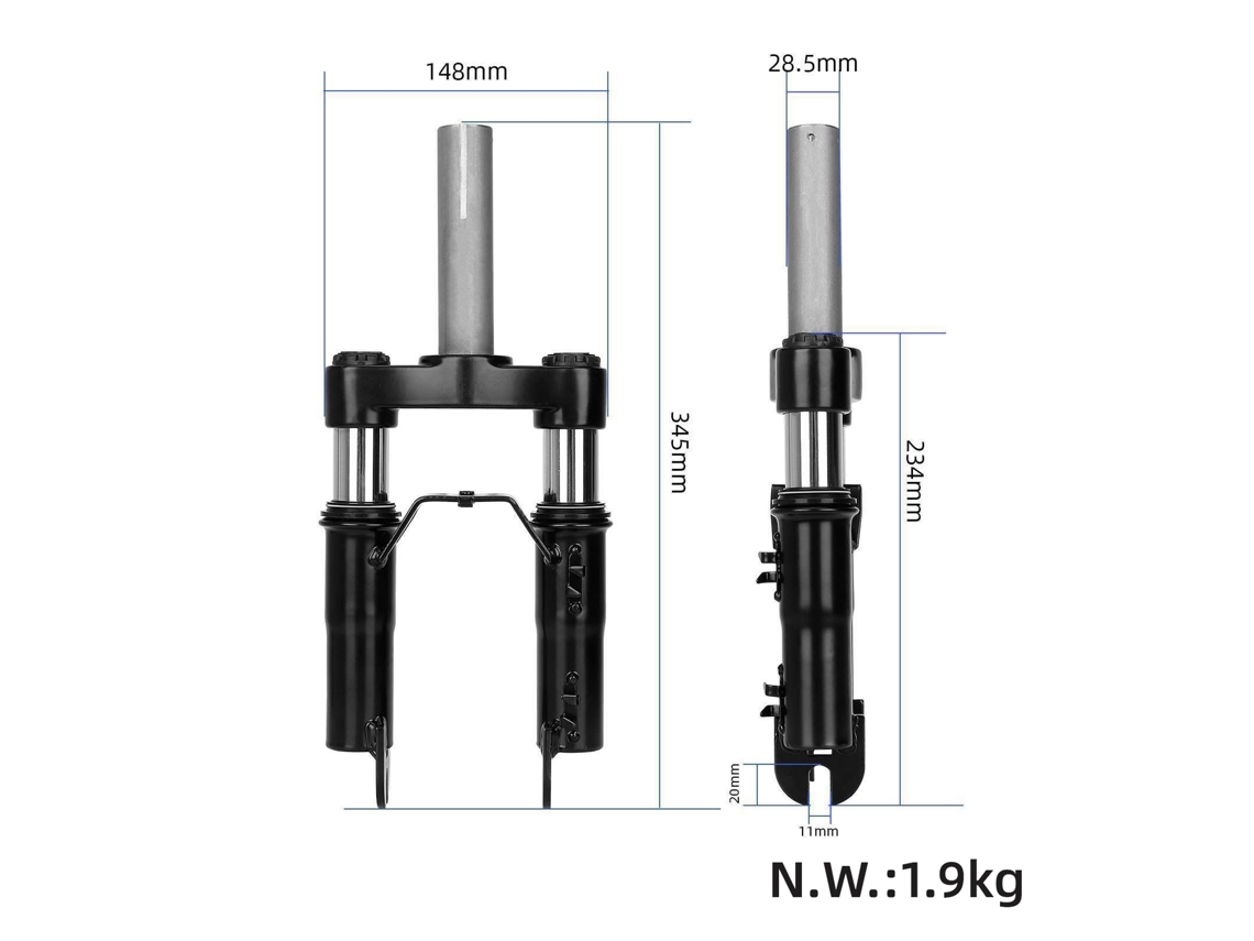 Rebe-amortiguador Dianteiro Com Suporte De Pé E Guarda-chuva Compatível Com Patinetes Elétricos Ninebot F20 F25 F30 F40 F2plus