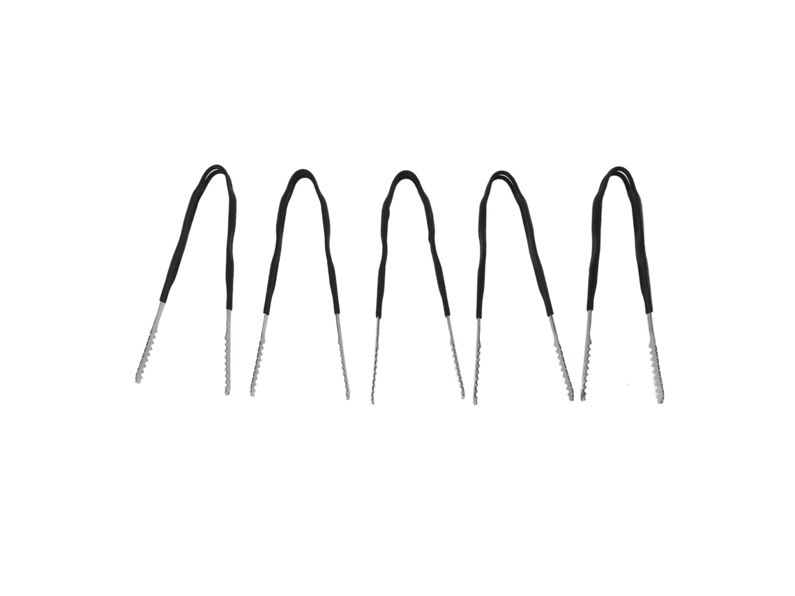 Pinças de cozinha de aço inoxidável Slowmoose (5 peças), pinças antiaderentes para grelhar, mini pinças antiderrapantes de 9 polegadas