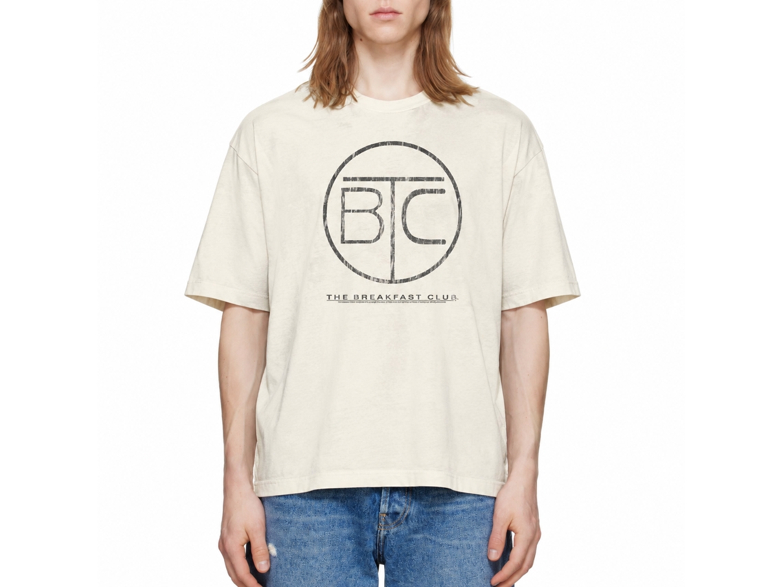 Rockinstone Breakfast Club Movie Circle Logo Solid Natural Adult T-shirt Size:l