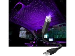 Unidade De Lâmpada Teto Com Efeito Ambiente, Luz Estrela Usb Ajustável Para Carro, Projetor Noturna Aquaforge (roxa)