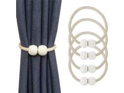 Conjunto De 4 Suportes Magnéticos Para Cortinas Pequenas, Finas Ou Transparentes, Cu, Zqkla