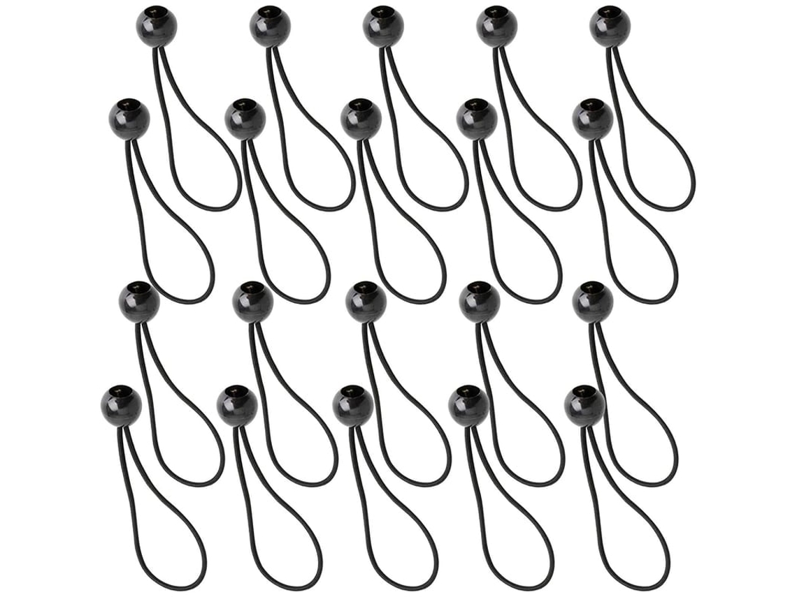 20pcs Bolas De Bungee Para Lona Preta Cordas Elásticas Para Fixação De Tendas E Lonas