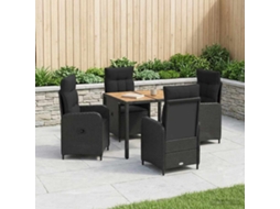 Vidaxl Conjunto De Jantar Para Exterior 5 Unid. Preto