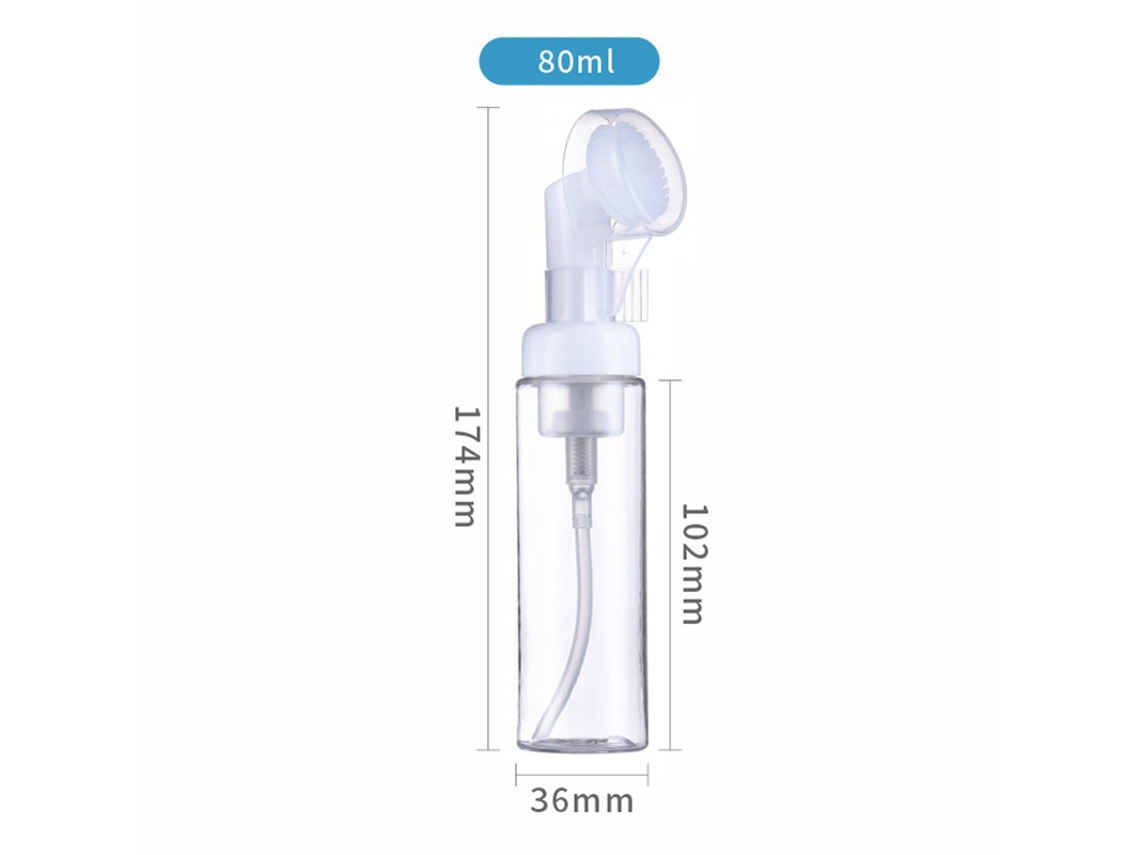 Frasco Dispensador De Espuma 80ml, 174x36mm, Com Escova, Kit 2 Unidades