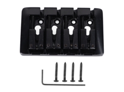 Ponte em L para Baixo Elétrico de 4 Cordas, Ponte de Metal Maciço De, Acessórios para Instrumentos Musicais, Preta AQUAFORGE