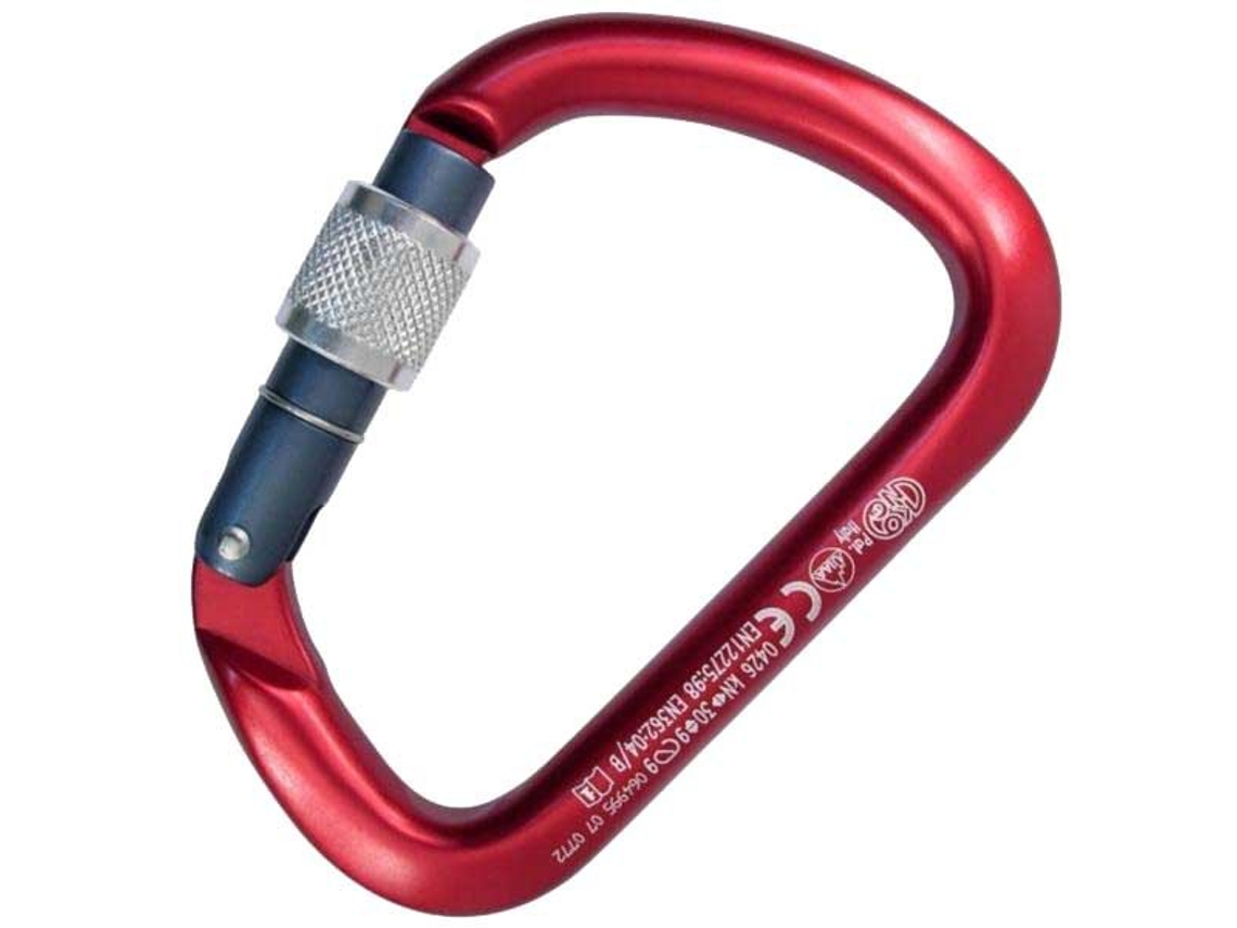 Carabiner Corpo Anodizado Roscado de Alumínio X Large Vermelhokong