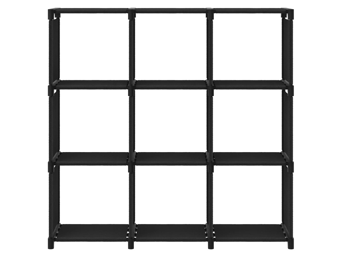 Unidade de Prateleiras 9 Cubos 103x30x107,5 Cm Tecido Preto MAISON EXCLUSIVE