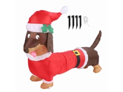 Cachorro Dachshund Inflável Iluminado 1.5m Natal 220v