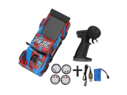 Carro de Drift RC 2.4GHz 4WD 10km/h com Luzes LED, Vermelho/Azul | S/MARCA
