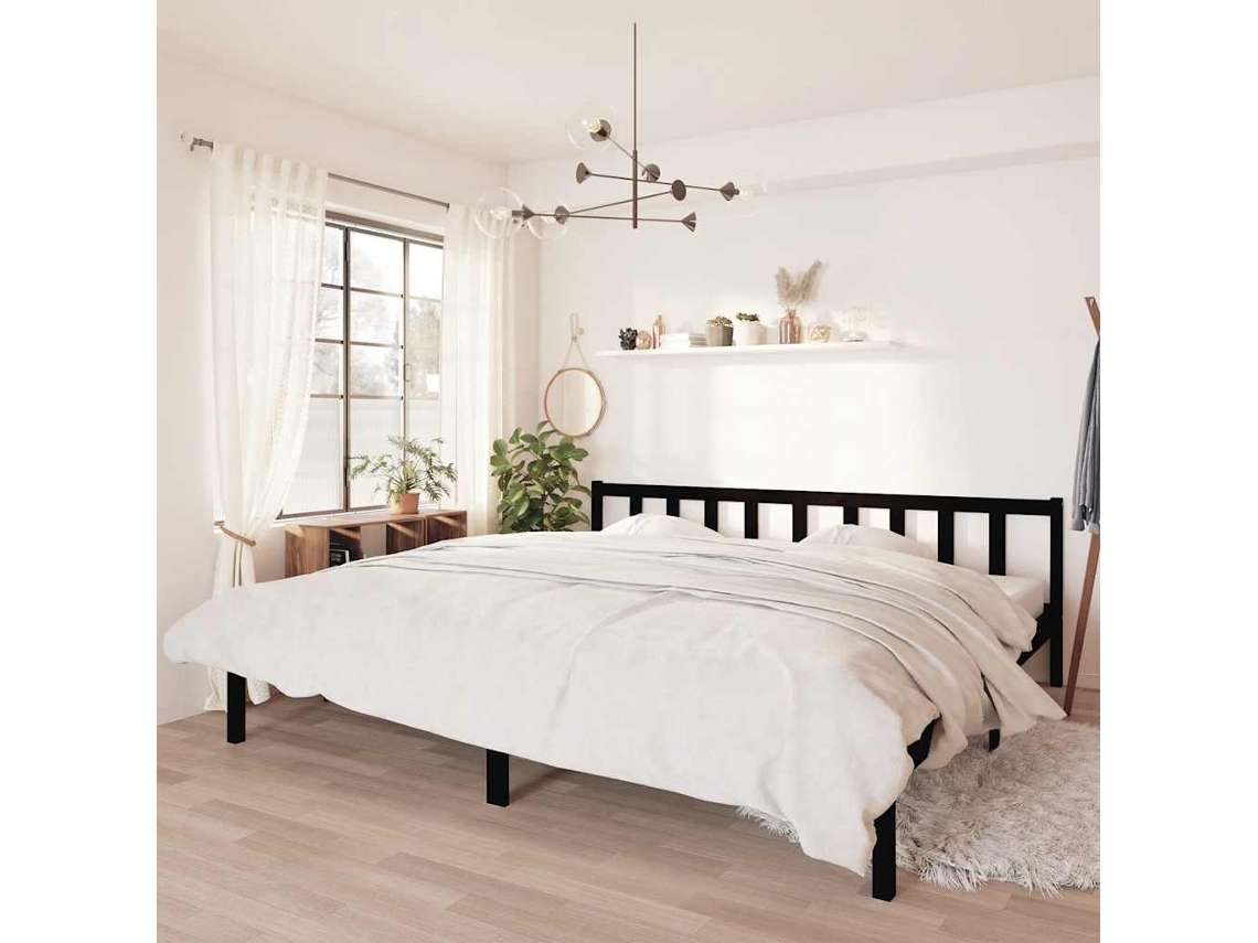 Vidaxl Estrutura De Cama 200x200 Cm Madeira De Pinho Maciça Preto