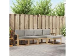Vidaxl Conjunto De Sofás Para Exterior 5 Pcs Branco E Cinzento-claro