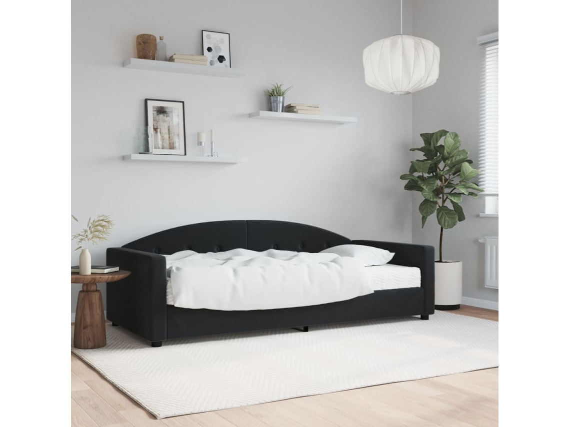 Vidaxl Sofá-cama Com Colchão 90x190 Cm Veludo Preto