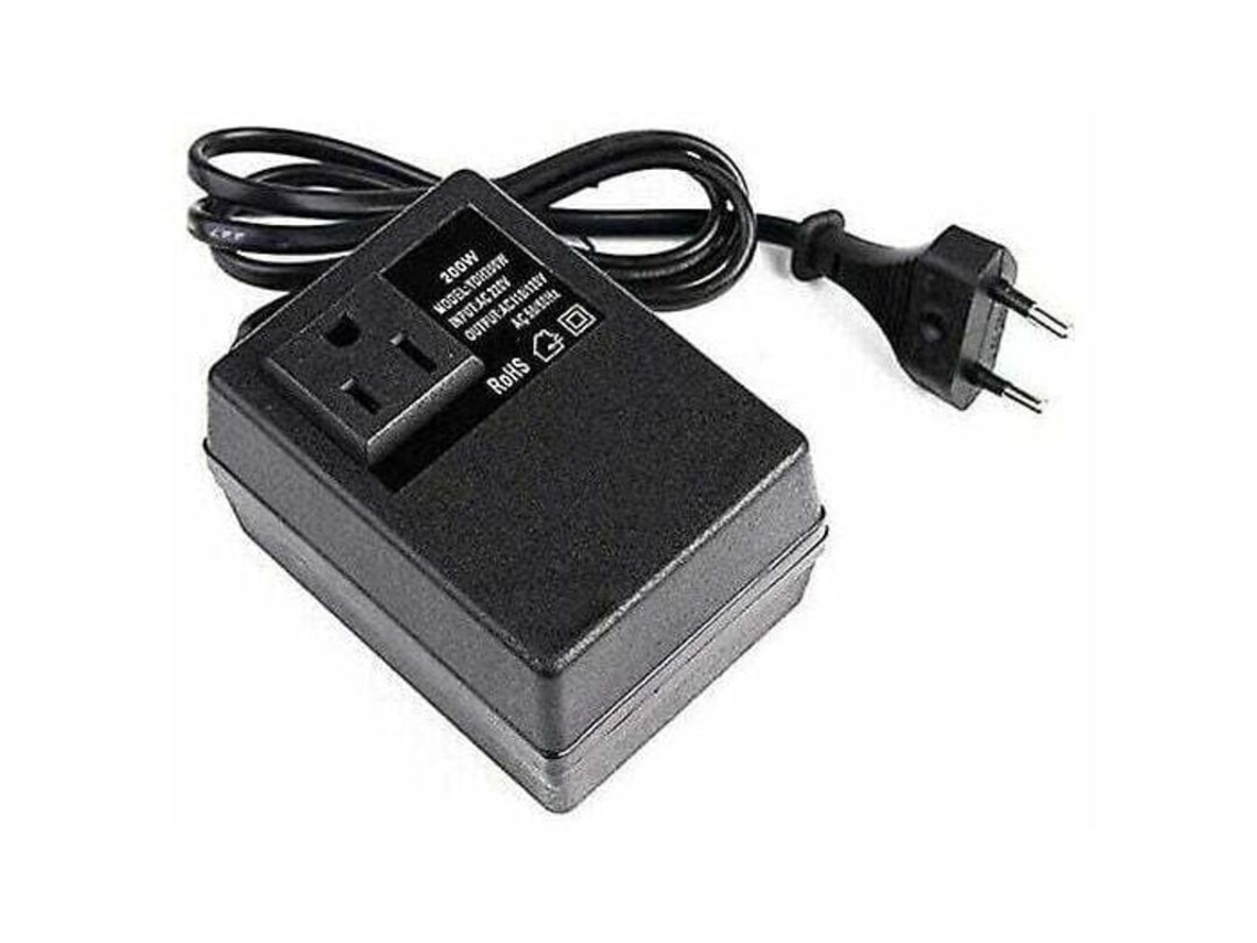 Transformador De 220v Para 110v, 200w, Com Ficha Europeia, Para Tensão Reduzida
