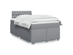 Vidaxl Cama Com Molas/colchão 120x200 Cm Tecido Cinza-claro