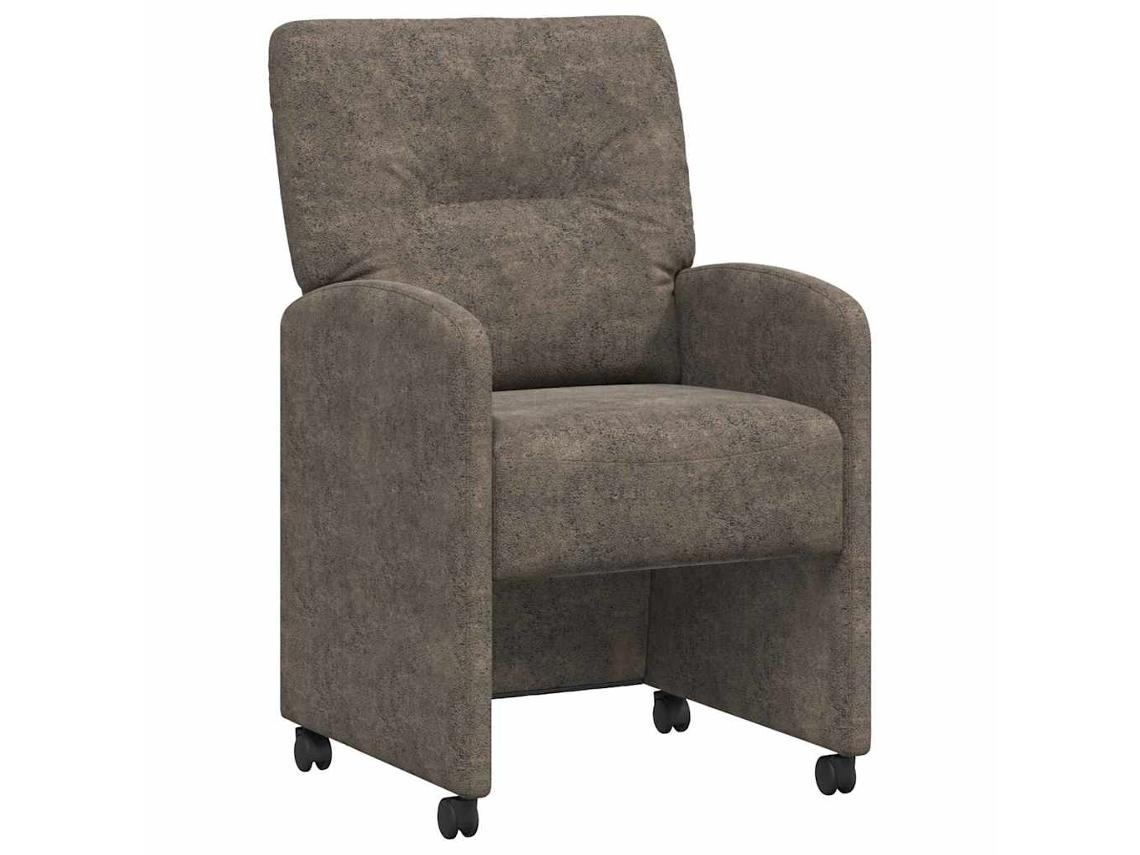 Conjunto de 2 Cadeiras de Jantar com Rodas Cinzento Escuro MAISON EXCLUSIVE