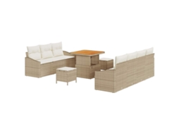 Maison Exclusive - Conjunto De Sofá De Jardim Com Almofada 10 Pcs Bege Vime Pe