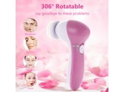 Escova De Limpeza Facial Elétrica 5 Em 1 Para Lavagem Facial Com 5 Cabeças Intercambiáveis E 2 Velocidades De Vibração
