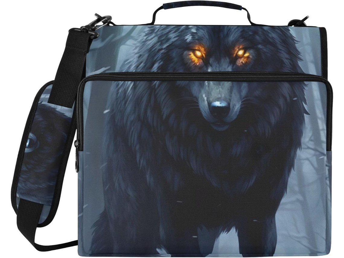 Pasta Organizadora Com Zíper Cool Wolf Wildlife, 3-argolas, Ideal Escola E Trabalho, Em Poliéster Resistente À Água