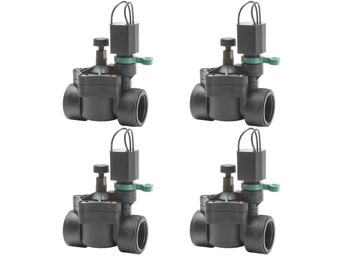 Válvula Solenoide RAIN Rn 150 24v 3/4” com Regulador de Fluxo (pacote com 4)