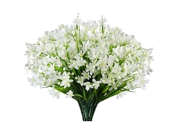 Maços De Flores Artificiais Para Exterior, Resistentes Aos Raios Uv, Sem Desbotamento, Plantas De Plástico Falso Para Jardim, Varanda Ou Caixa De Ja