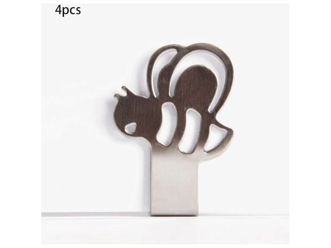 4 Peças De Clipes Para Toalha De Mesa De Aço Inoxidável Antiderrapantes Para Áreas Externas Slowmoose