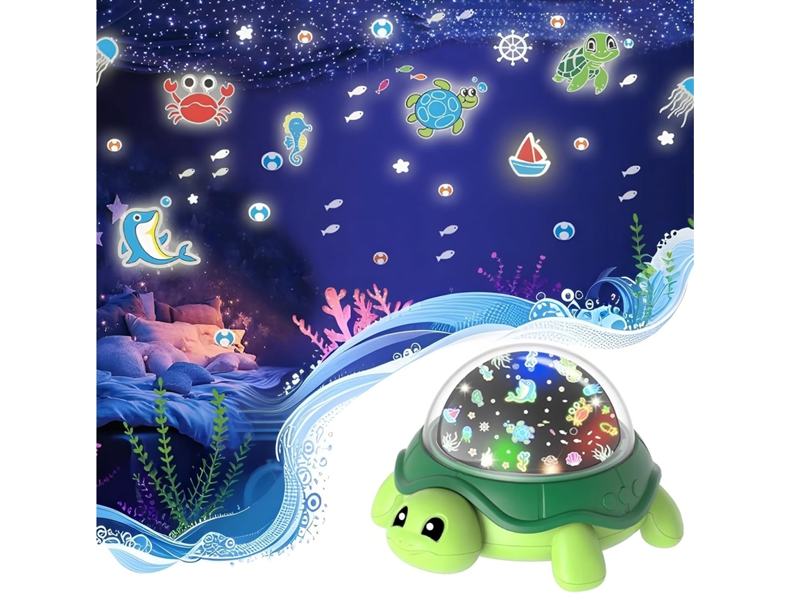 Projetor De Tartaruga Com Luz Noturna Para Crianças 10 Modos