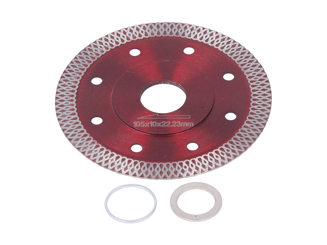 Lâmina De Serra Super Delgada Diamante Vermelho Aço Ligado Ao Manganês 65 Para Granito E Porcelana 4,1 Polegadas