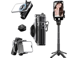 Tripé Magnético 2 Em 1 Para Celular Com Zoom E Controle Remoto (preto)