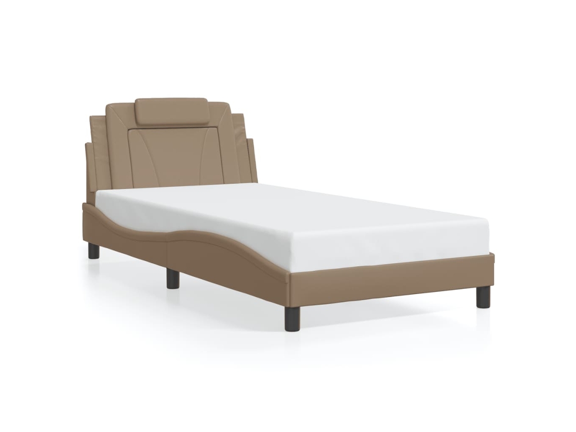Bed Frame, Bed Frames Vidaxl Marrom Couro Artificial (100 X 200 Cm)