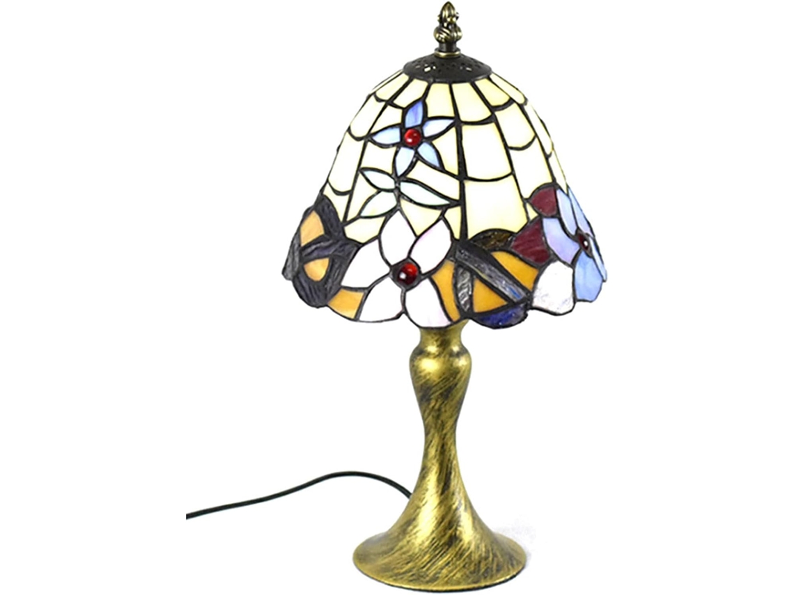 Abajur De Mesa Tiffany Com Vitral, Estilo Antigo, Para Cabeceira, Leitura Ou Escrivaninha, Ideal Para Quarto, Café Ou