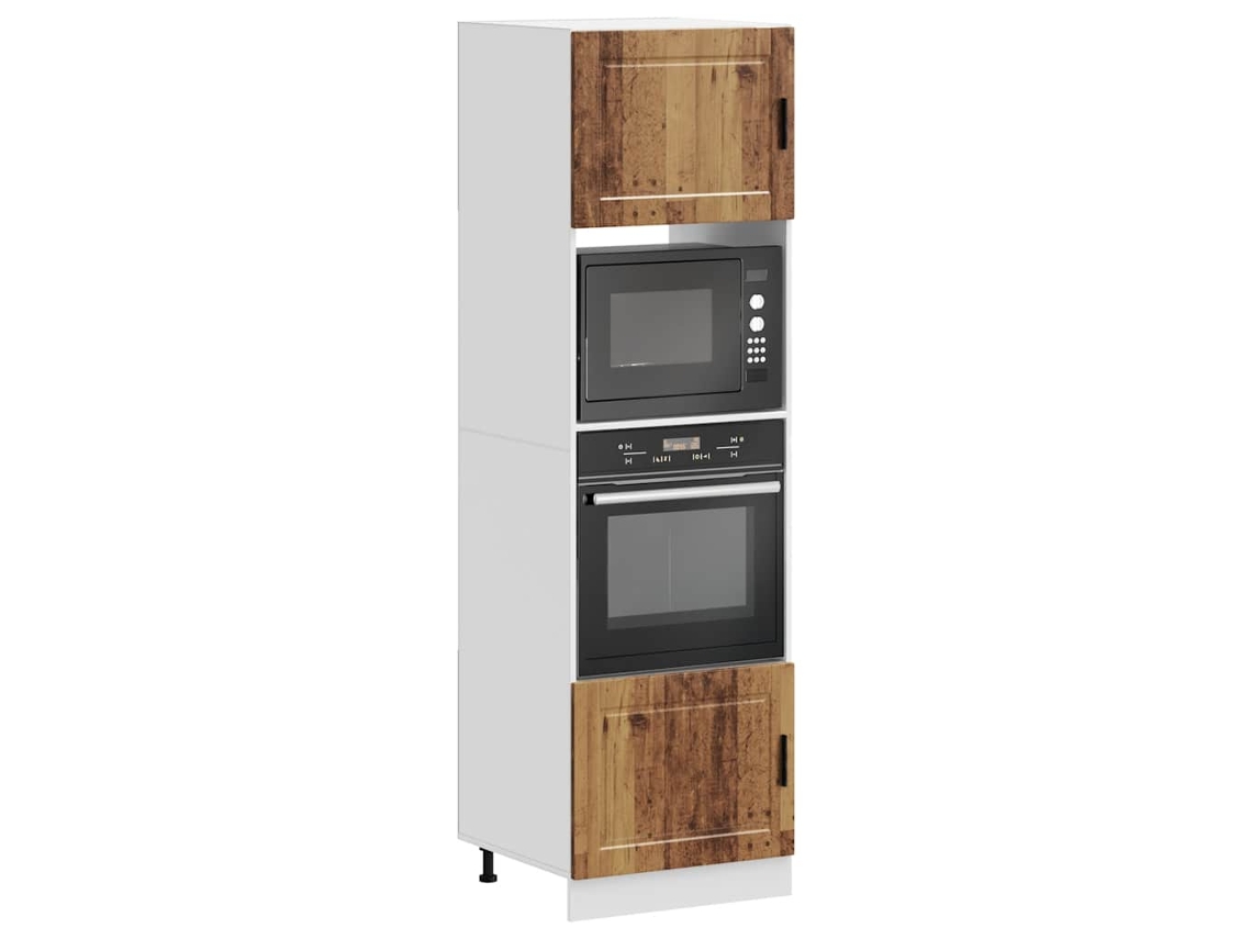 Vidaxl Armários Forno 2 Pcs Porto Derivados De Madeira Madeira Velha