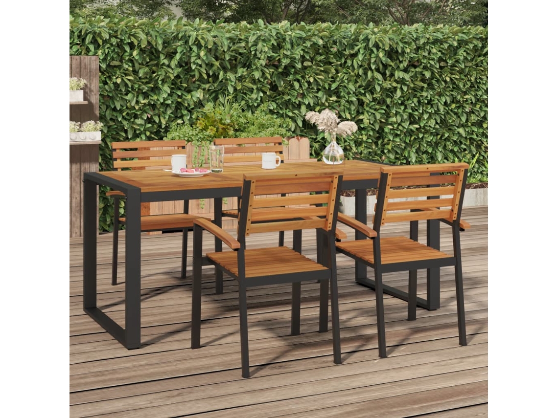 Vidaxl Mesa Jardim C/ Pernas Em Forma De U 180x90x75 Cm Acácia Maciça