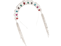 Tiara Elegante Com Strass Para Casamento, Acessório De Cabelo Chique Com Franjas Coloridas Para Meninas E