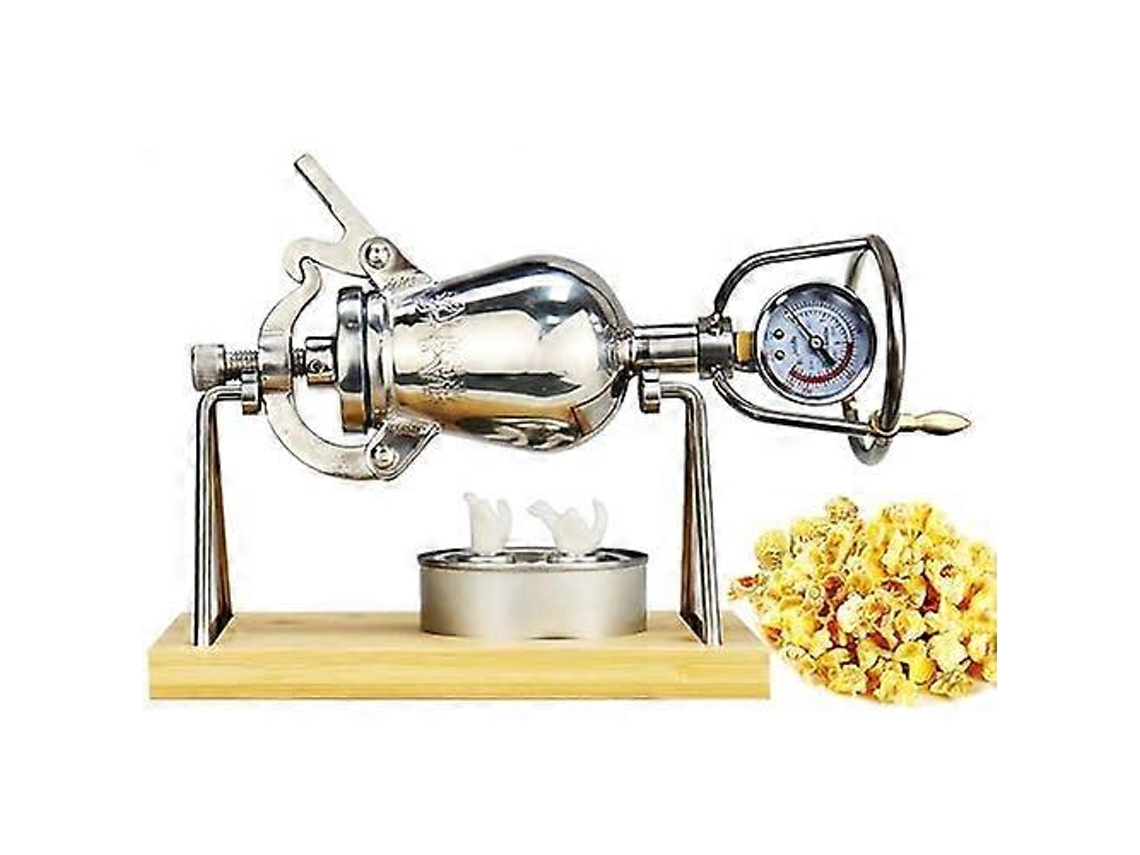 Pipoqueira Vintage Em Aço Inoxidável Com Controle Preciso De Pressão Para Milho E Feijão, 300ml