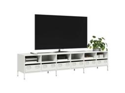 Móvel De Tv | Gabinete De Tv | Armário De Tv 202x39x43,5 Cm Aço Laminado A Frio Branco
