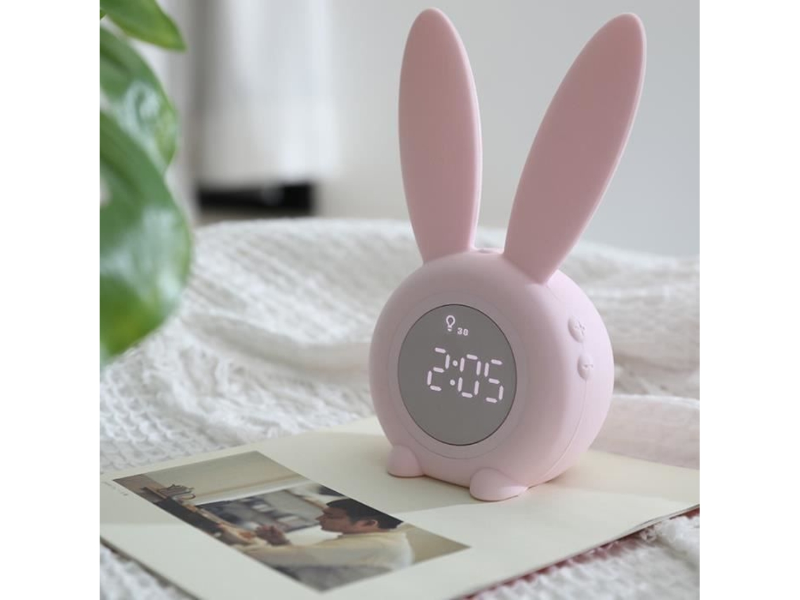 Relógio noturno Moe Rabbit, com cronômetro, sensor de indução, luz e som
