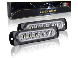Luzes Estroboscópicas De Led Skyworld, 2 Peças, Branca E Vermelha, Barra De Alarme Estroboscópica Emergência Com 6 Leds
