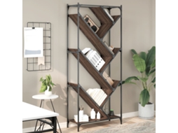 Vidaxl Estante 79x30x180 Cm Deriv. De Madeira/metal Carvalho Castanho
