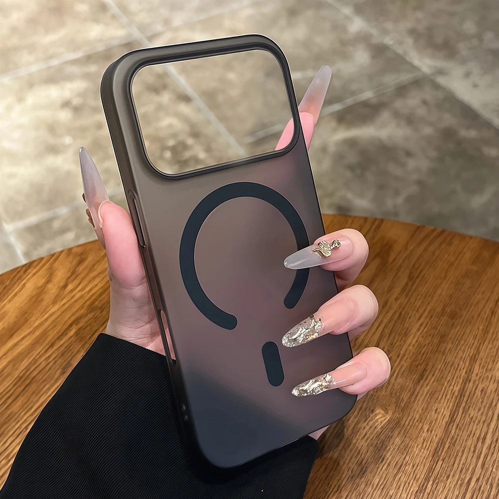 Capa Transparente Fosca Para Iphone (iphone 13 Preto), Compatível Com Fixação Magnética.