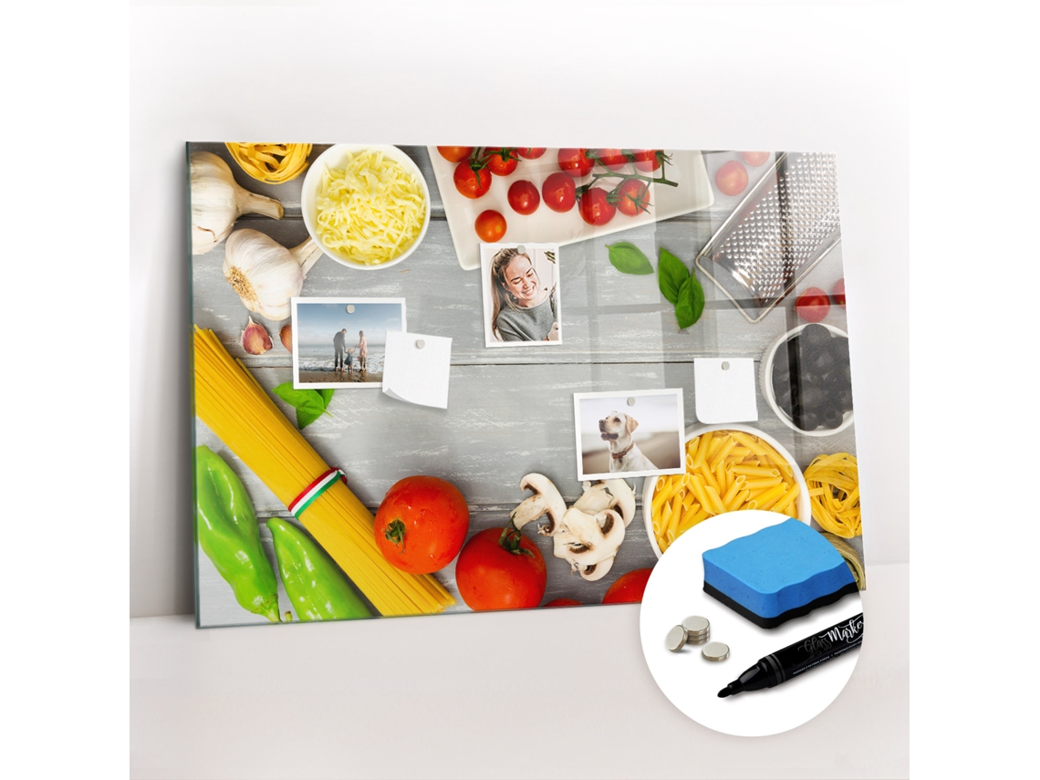 Quadro De Vidro Magnético Ingredientes Para O Corredor Espelharte (90x60 Cm)