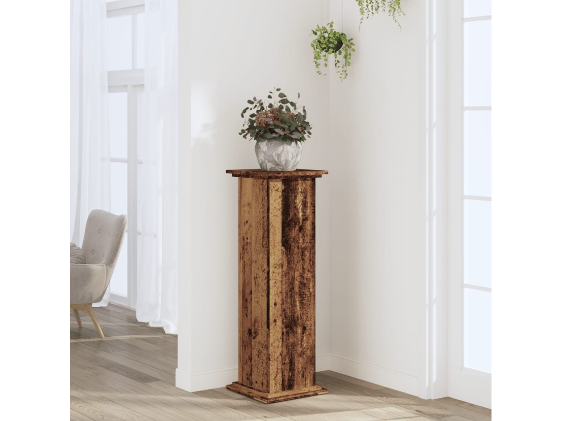 Vidaxl Suporte P/ Plantas 33x33x100 Cm Derivados Madeira Madeira Velha
